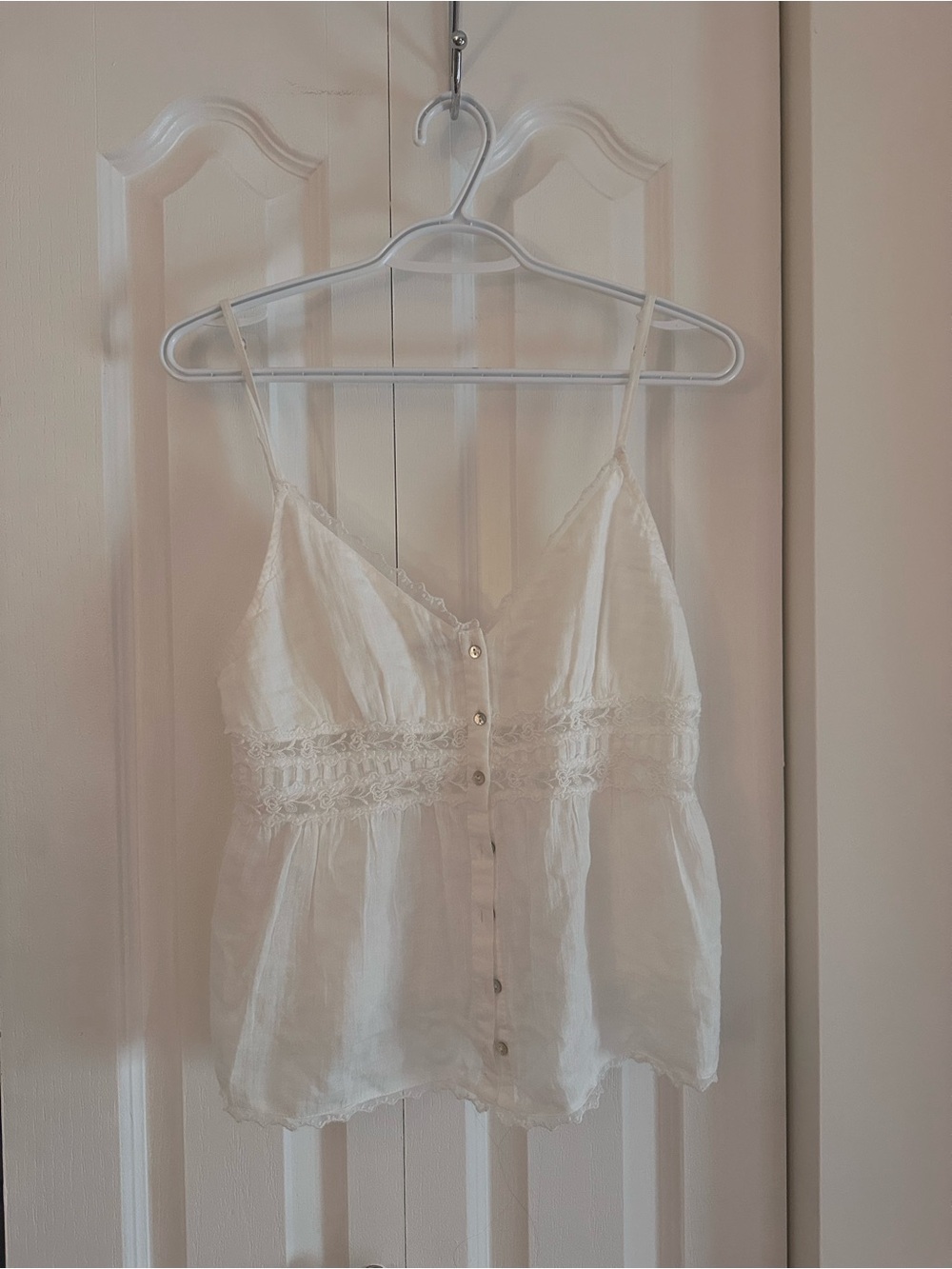 White Lace-Trim Cami Top